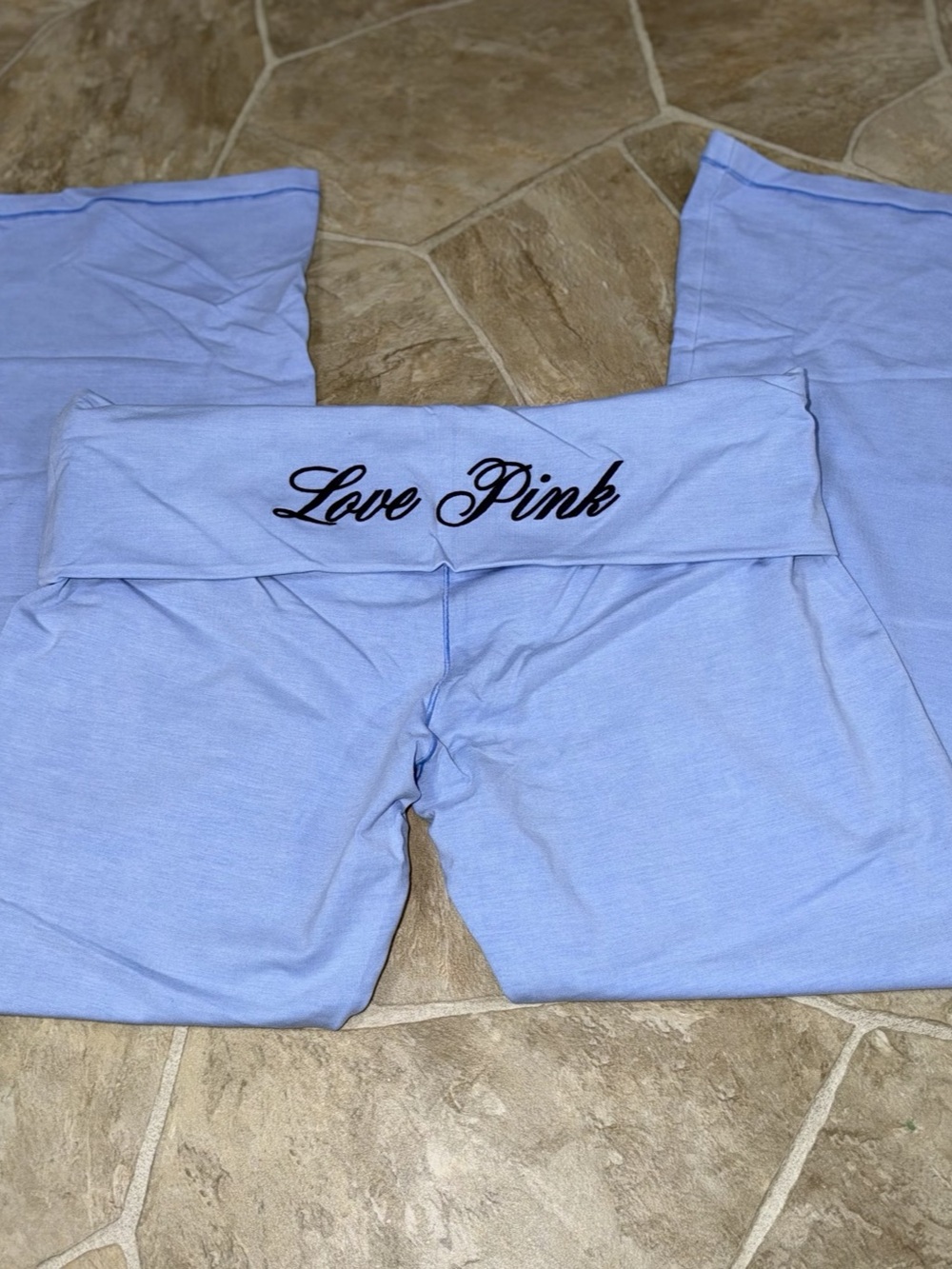 PINK Blue Leggings Size XL NWT